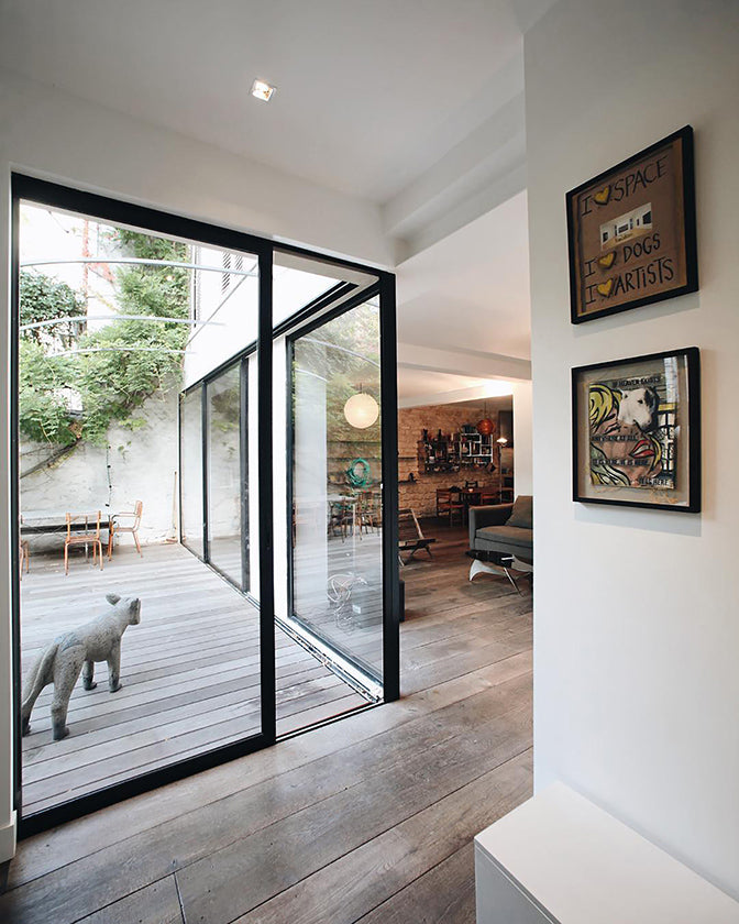 Antiqued French Oak Floors are master-crafted woodworking techniques to resemble reclaimed French oak flooring.