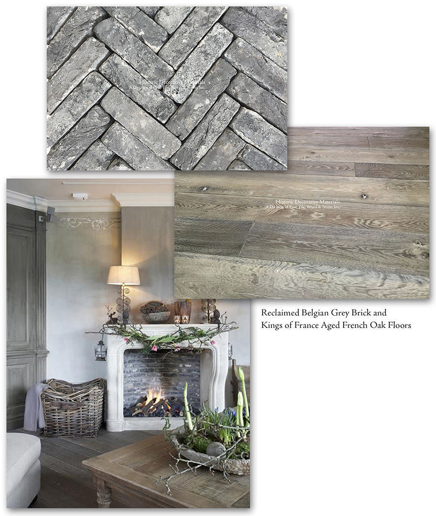 Antique Belgian brick and antique French oak floors define Belgian interiors.