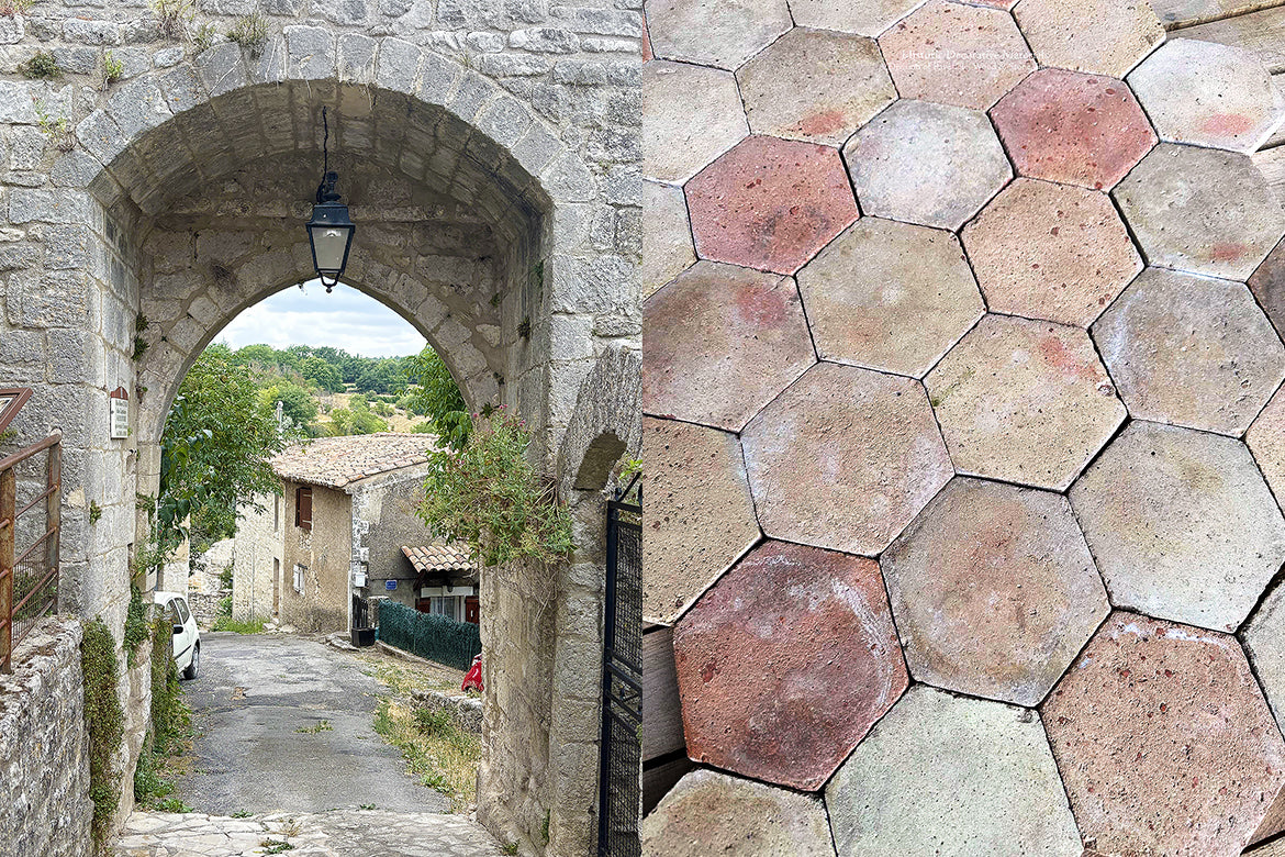 Seamlessly blending together, French limestone and terra cotta floor tiles define Provençal interiors.