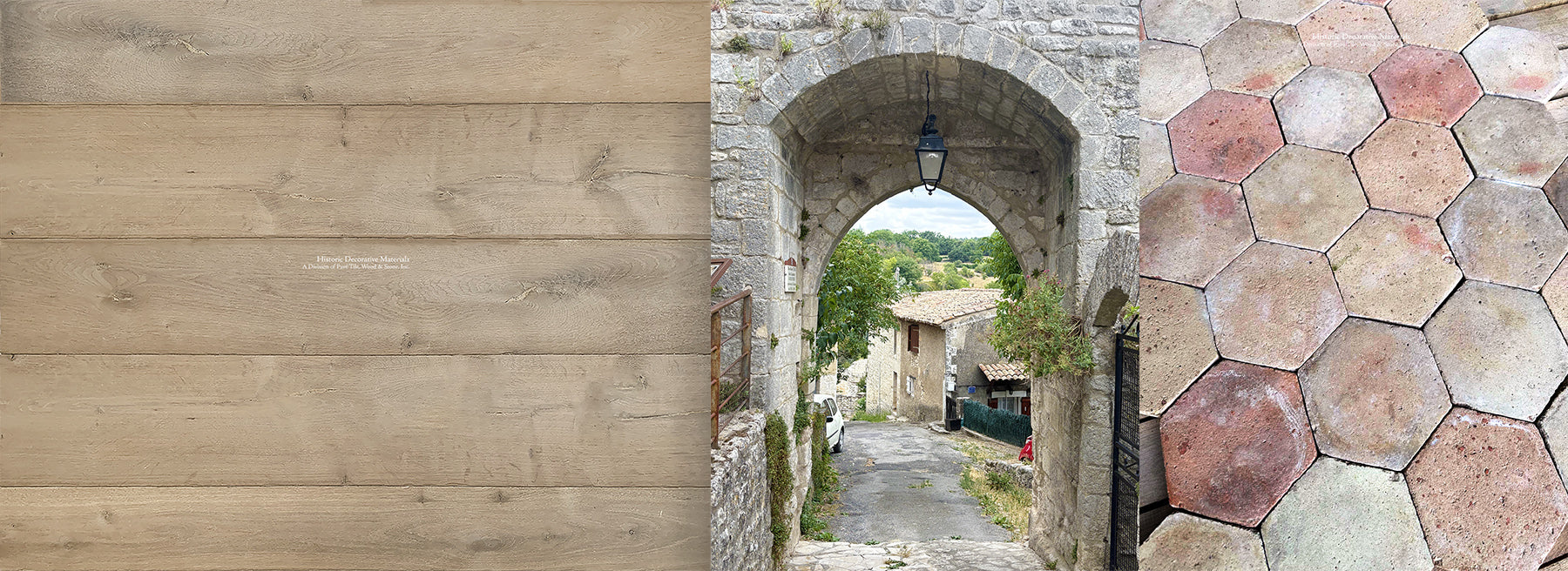 Artisanal French materials like antiqued French oak floors, antique French limestone and French terra cotta tiles remain timeless.