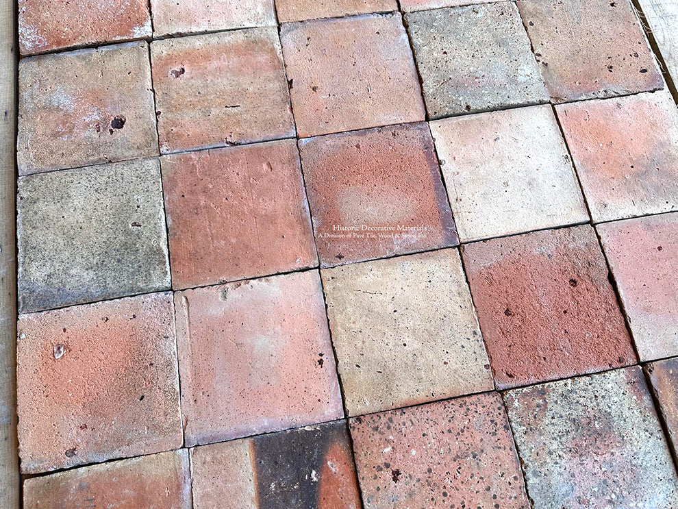 Walking barefoot on French reclaimed terra cotta tiles will bring you back to the 18th century.