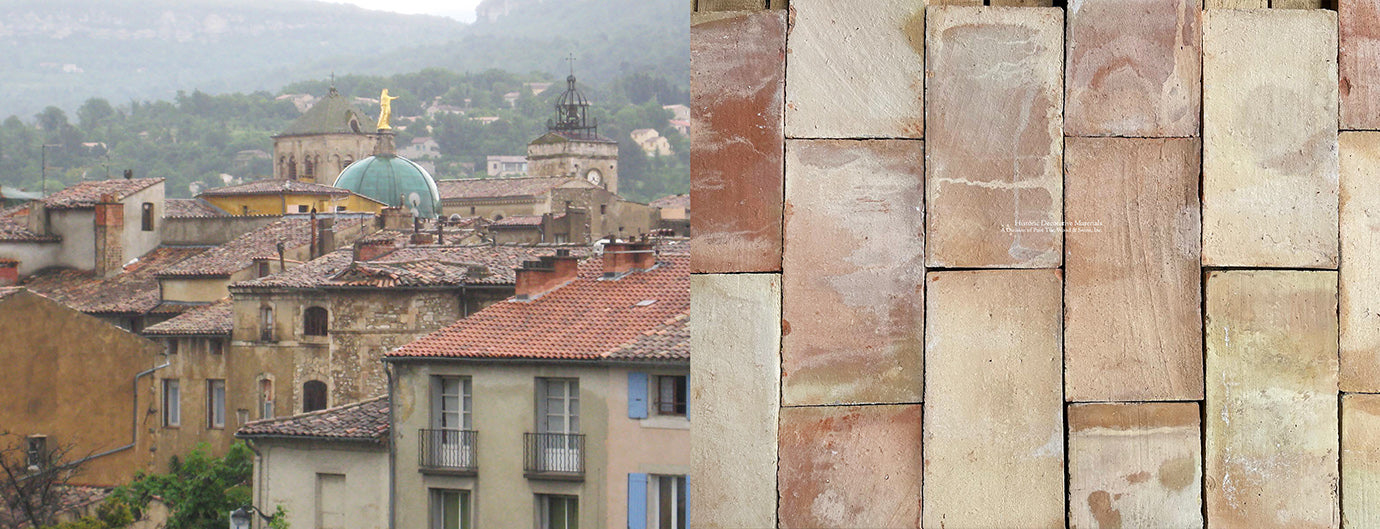 Provence is famous for beautiful French reclaimed terra cotta tile parefeuille.