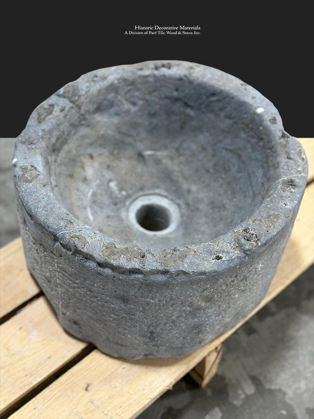 An Antique Belgian Bluestone DOG BOWL Vessel Sink