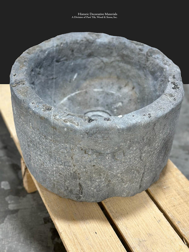 An Antique Belgian Bluestone DOG BOWL Vessel Sink