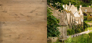 Charming stone cottages and antiqued reclaimed French oak floors bring one's interior into 18th century England.