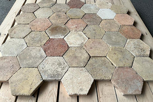 Yvoire-Haute-Savoie French Reclaimed Terra Cotta Tile Hexagons