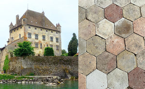 Yvoire-Haute-Savoie French Reclaimed Terra Cotta Tile Hexagons