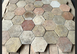 Yvoire-Haute-Savoie French Reclaimed Terra Cotta Tile Hexagons