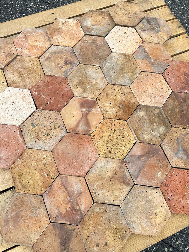 Hautvillers French Reclaimed Terra Cotta Tile Hexagons