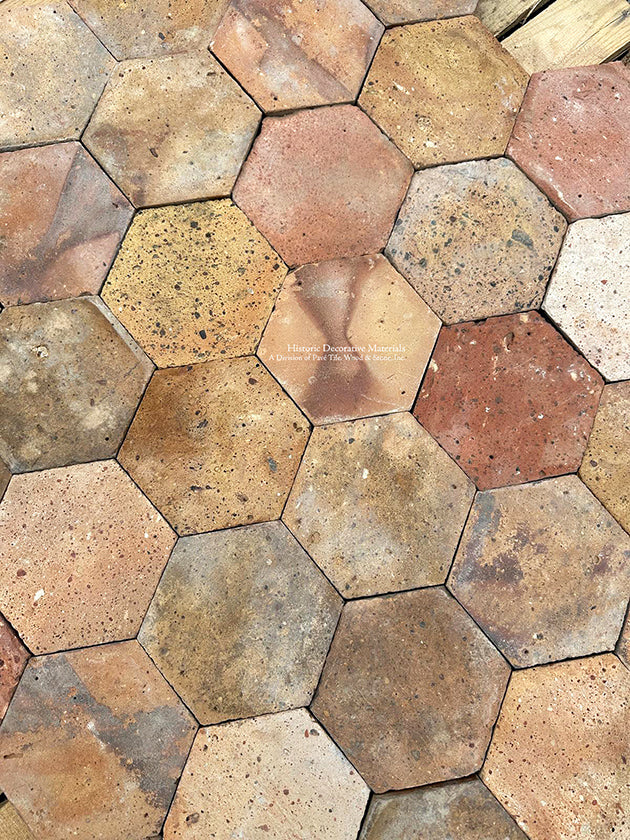 Hautvillers French Reclaimed Terra Cotta Tile Hexagons