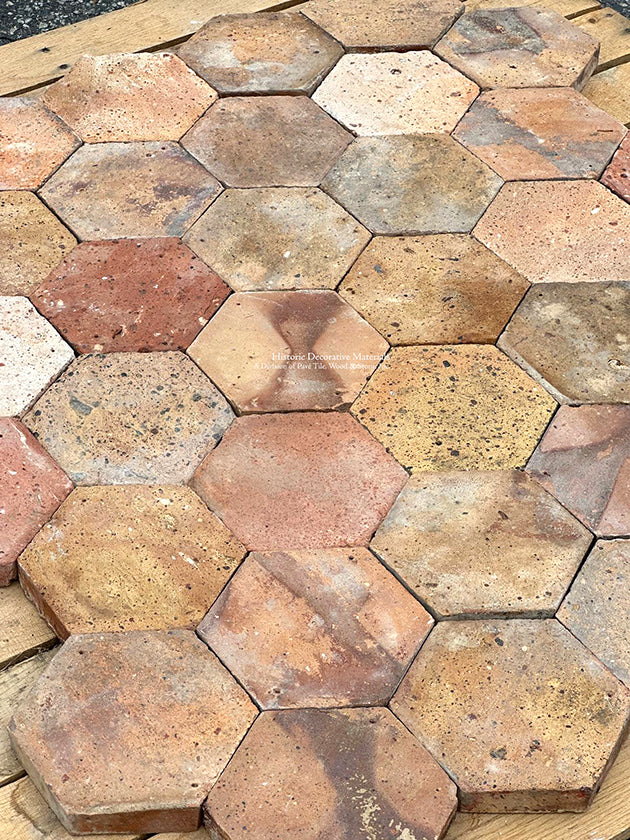 Hautvillers French Reclaimed Terra Cotta Tile Hexagons