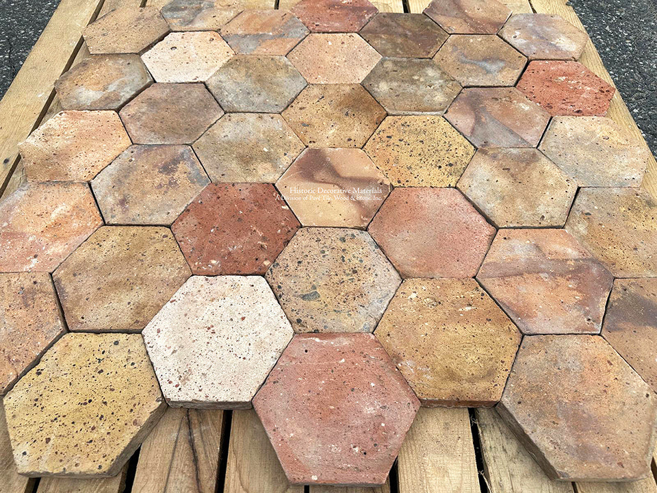 Hautvillers French Reclaimed Terra Cotta Tile Hexagons