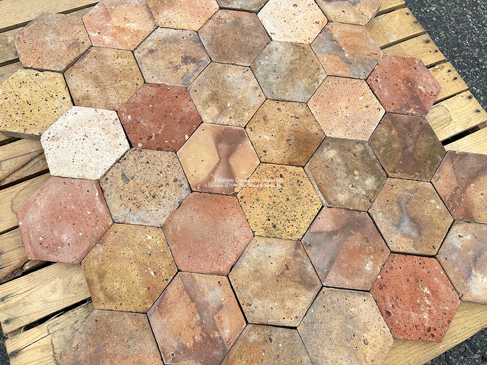 Hautvillers French Reclaimed Terra Cotta Tile Hexagons
