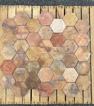 Hautvillers French Reclaimed Terra Cotta Tile Hexagons