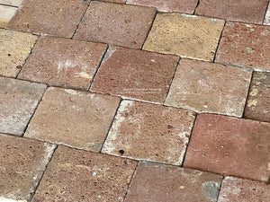A quality French reclaimed terra cotta tile will have tight grout lines.
