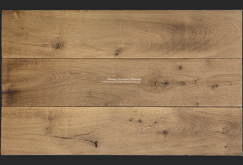 Antiqued wide-plank French oak flooring from the Olde Oak Collection - color: Nottingham
