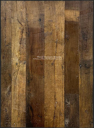 The varied colors of antique French reclaimed oak floors are appealing in old house interiors.