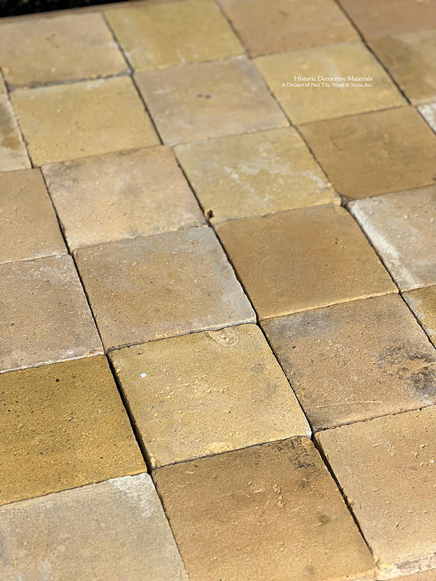 Perfectly aged edges on French reclaimed terra cotta tiles hints at their artisanal quality from 150-years ago.
