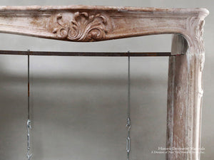 19th Century French Marble Pierre de Bourgogne Louis XV Fireplace Mantel