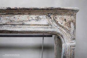 18th Century Louis XIV French Limestone Fireplace Mantel