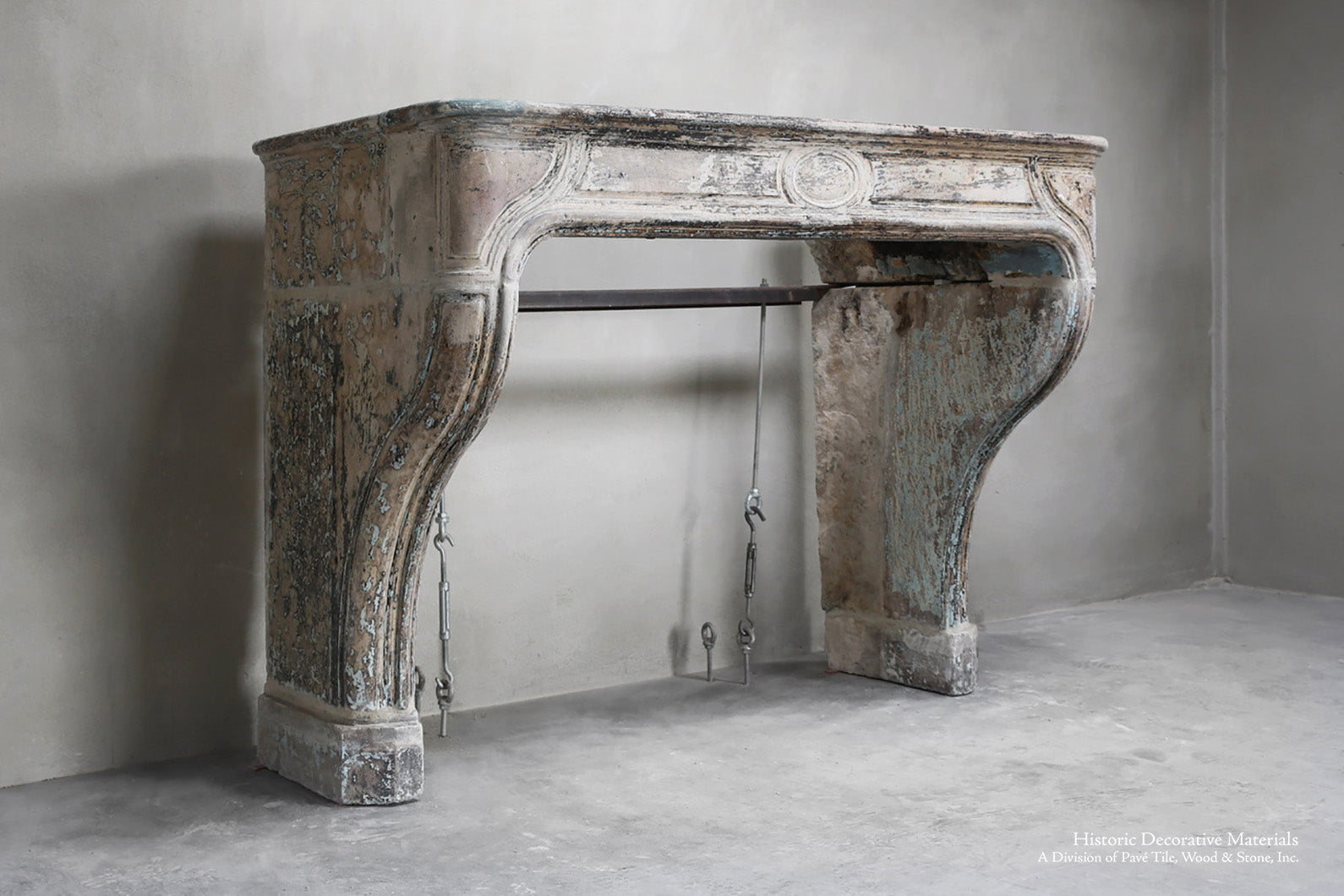 18th Century Louis XIV French Limestone Fireplace Mantel