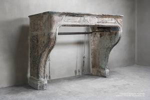 18th Century Louis XIV French Limestone Fireplace Mantel