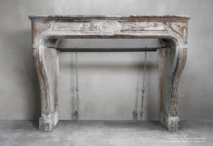 18th Century Louis XIV French Limestone Fireplace Mantel