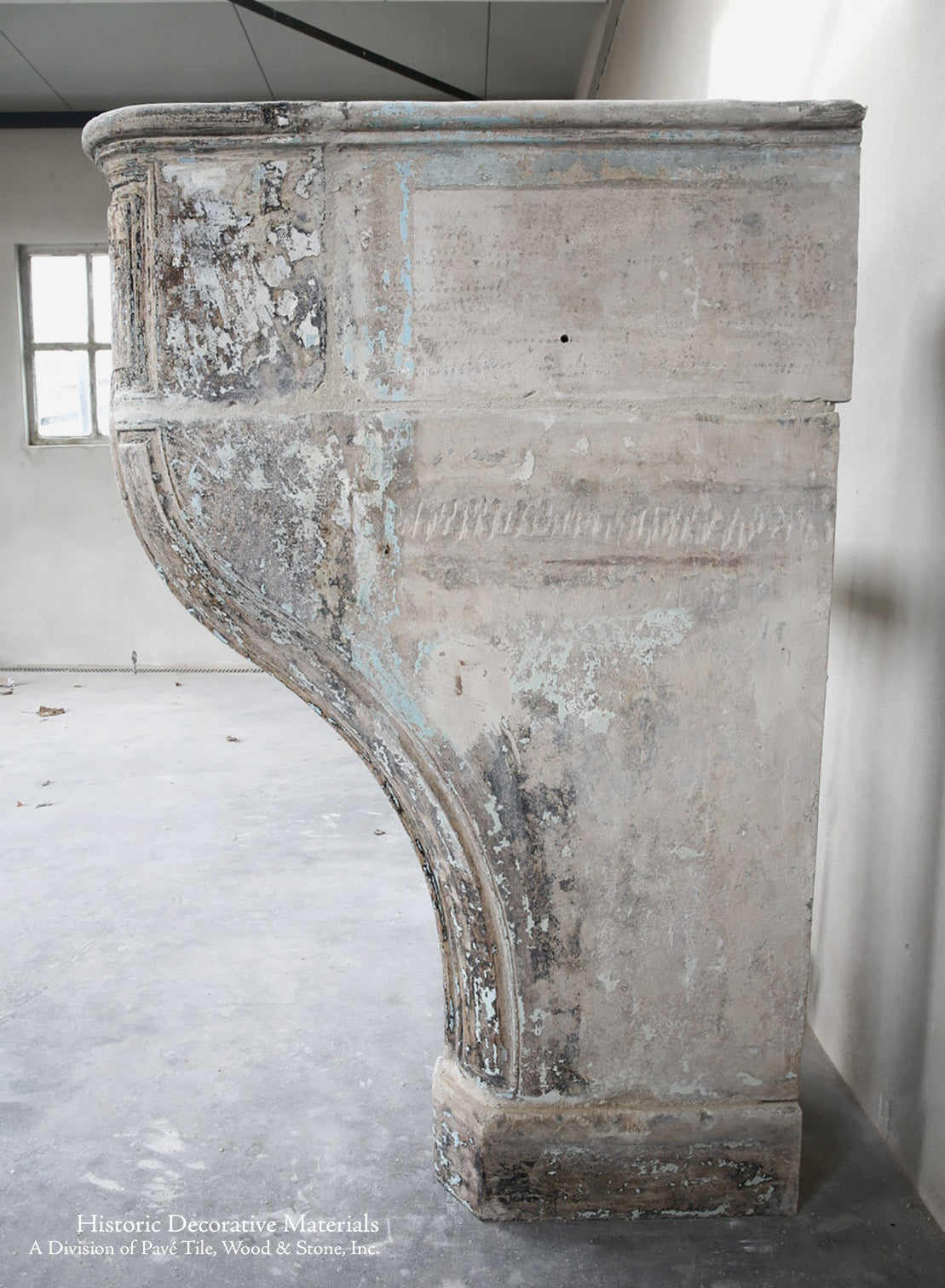 18th Century Louis XIV French Limestone Fireplace Mantel