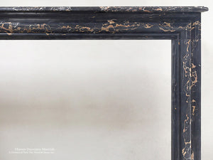 19th Century French Boudain Style Fireplace Mantel in Portoro Marble 