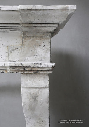 Louis XII Antique French Burgundy Limestone Fireplace Mantel