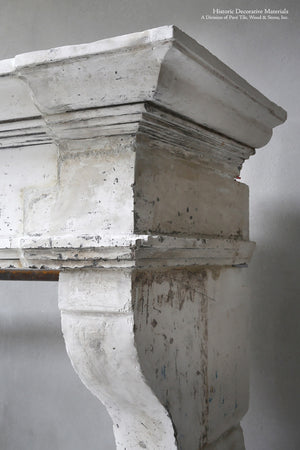 Louis XII Antique French Burgundy Limestone Fireplace Mantel
