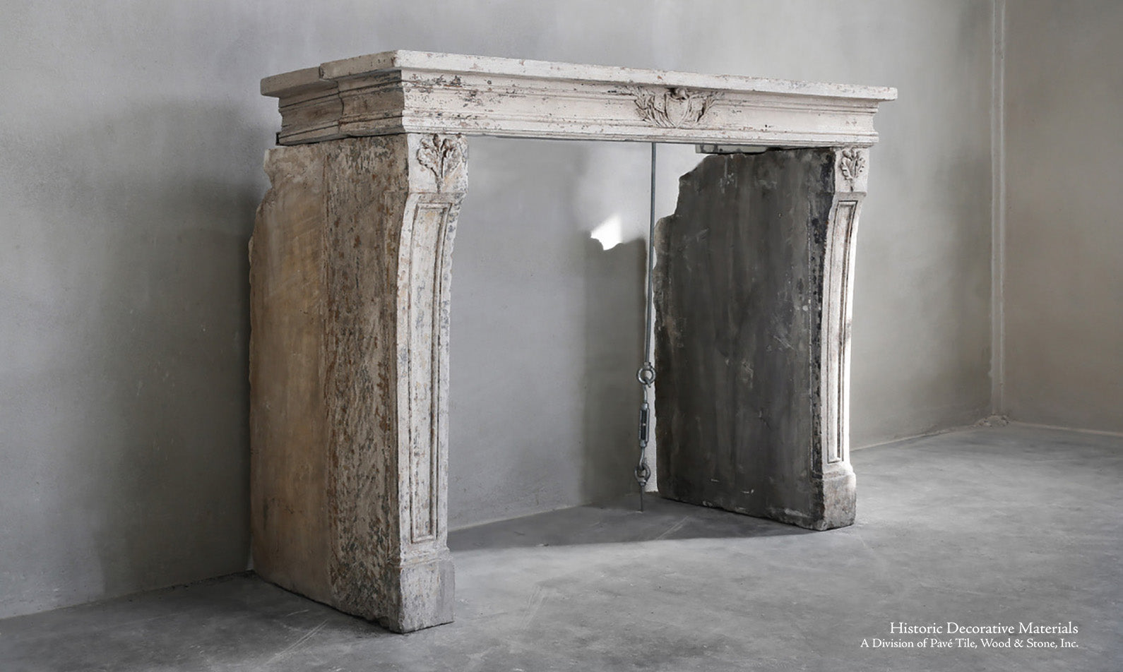 19th Century French Limestone Louis XIV Fireplace Mantel for Interiors