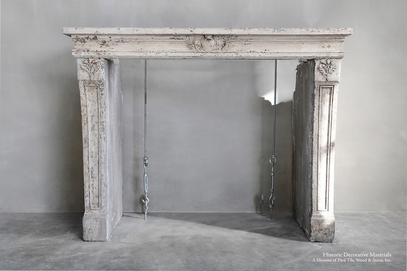 19th Century French Limestone Louis XIV Fireplace Mantel for Interiors