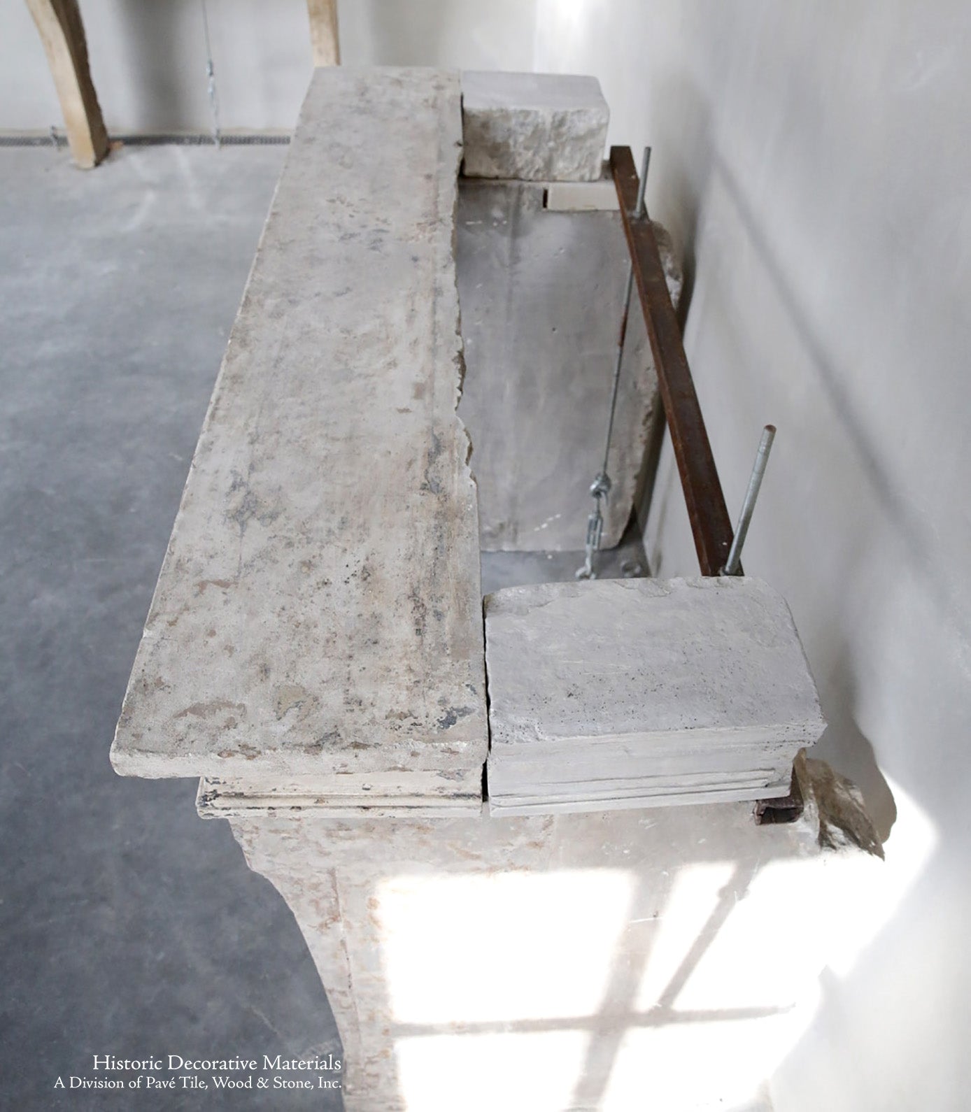 19th Century French Limestone Louis XIV Fireplace Mantel for Interiors