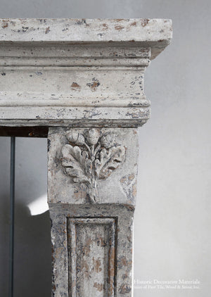 19th Century French Limestone Louis XIV Fireplace Mantel for Interiors