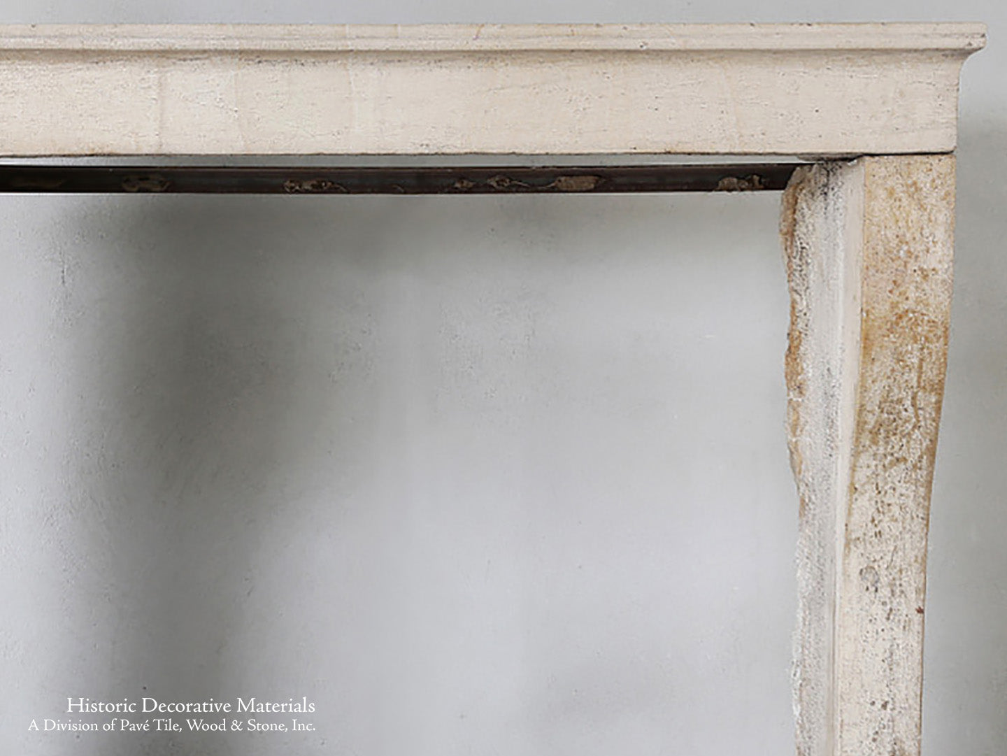 19th Century French Limestone Campagnarde Style Fireplace Mantel