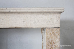 19th Century French Limestone Campagnarde Style Fireplace Mantel