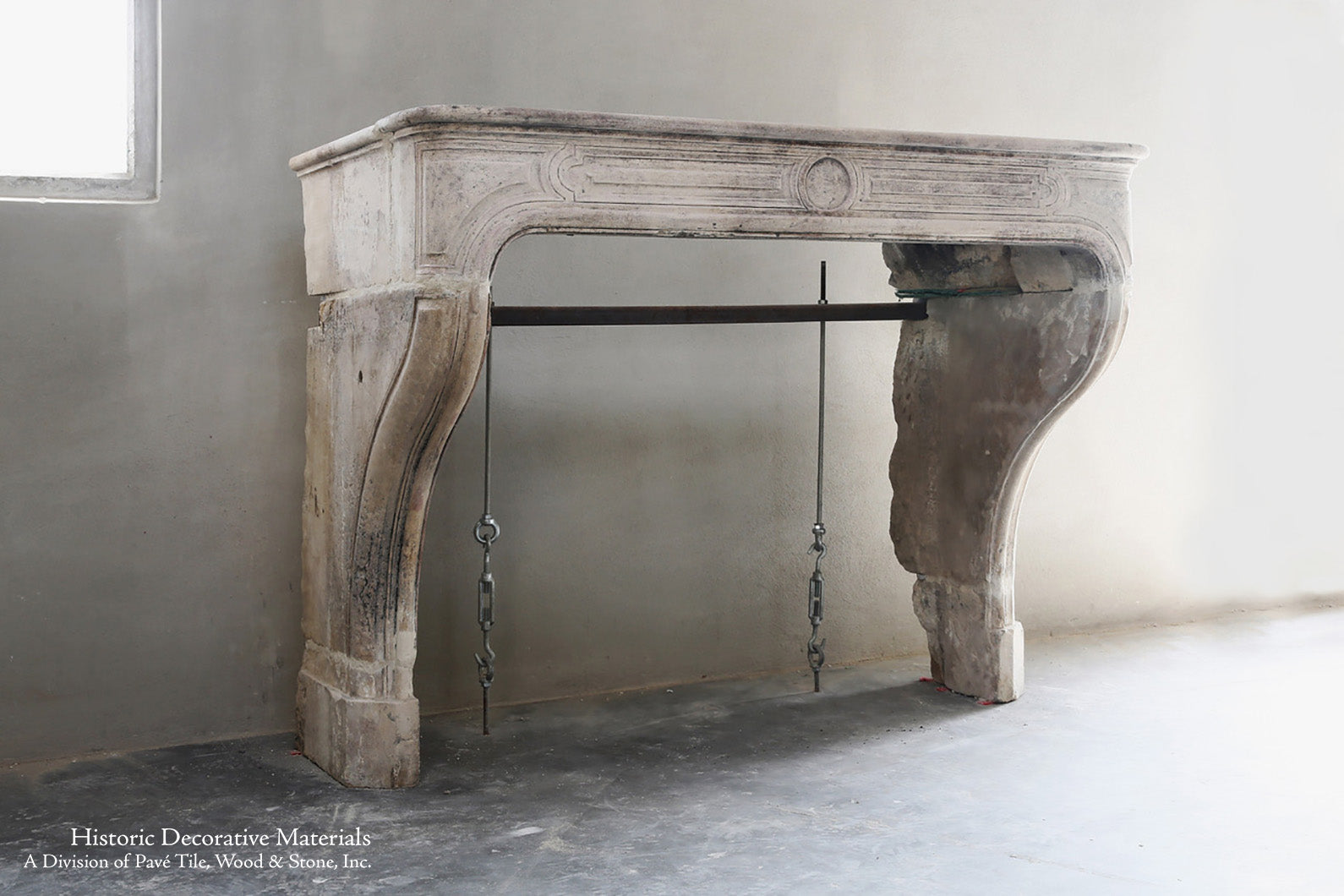 19th Century French Limestone Louis XIV Fireplace Mantel