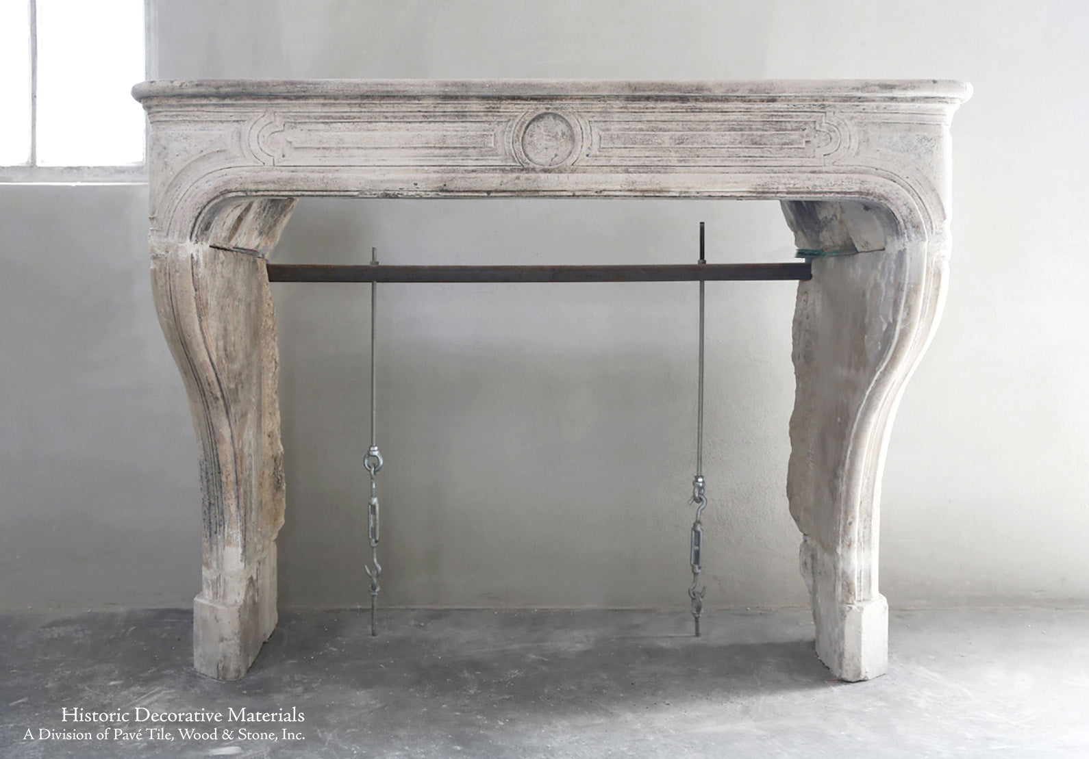 19th Century French Limestone Louis XIV Fireplace Mantel