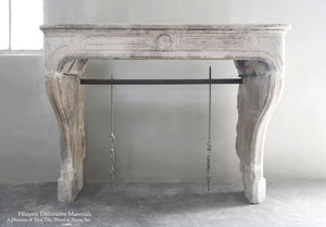 19th Century French Limestone Louis XIV Fireplace Mantel