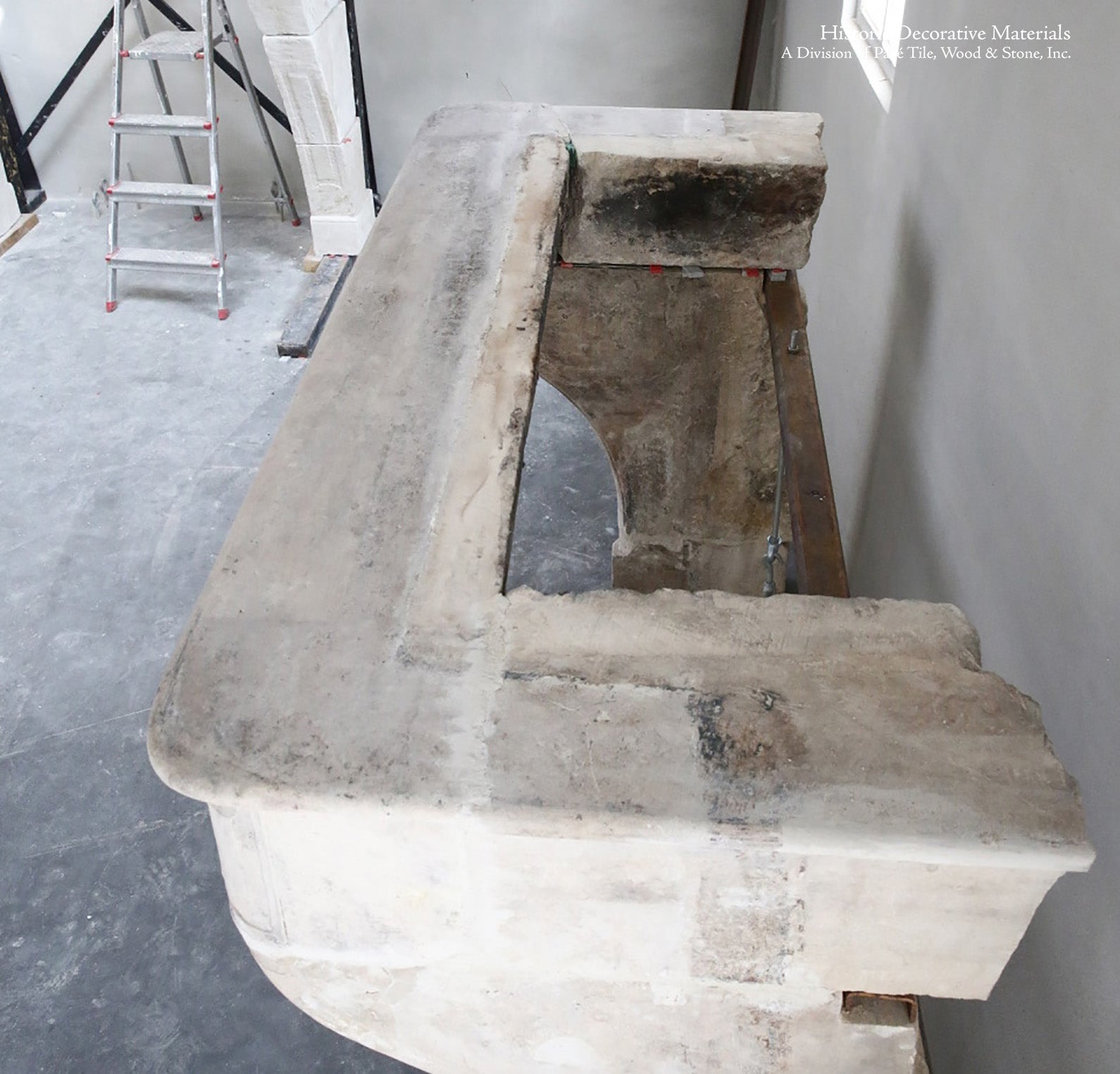 La Maison Française Antique French Stone Fireplace Mantel - Mantel Pavé 103