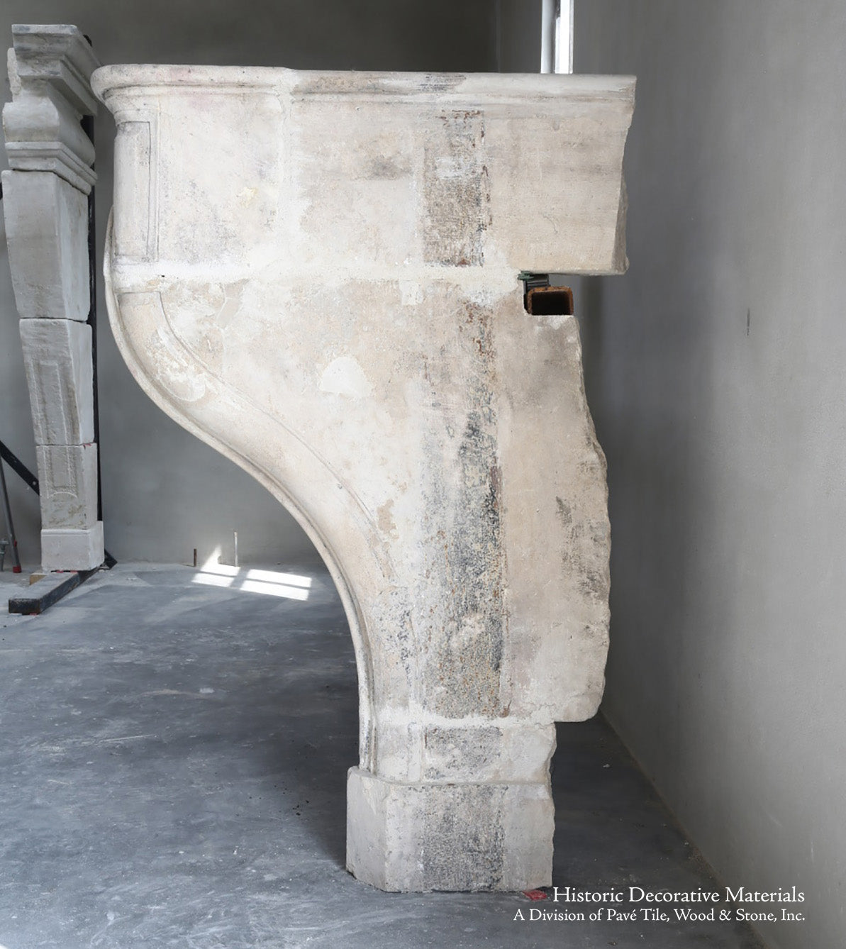 19th Century French Limestone Louis XIV Fireplace Mantel