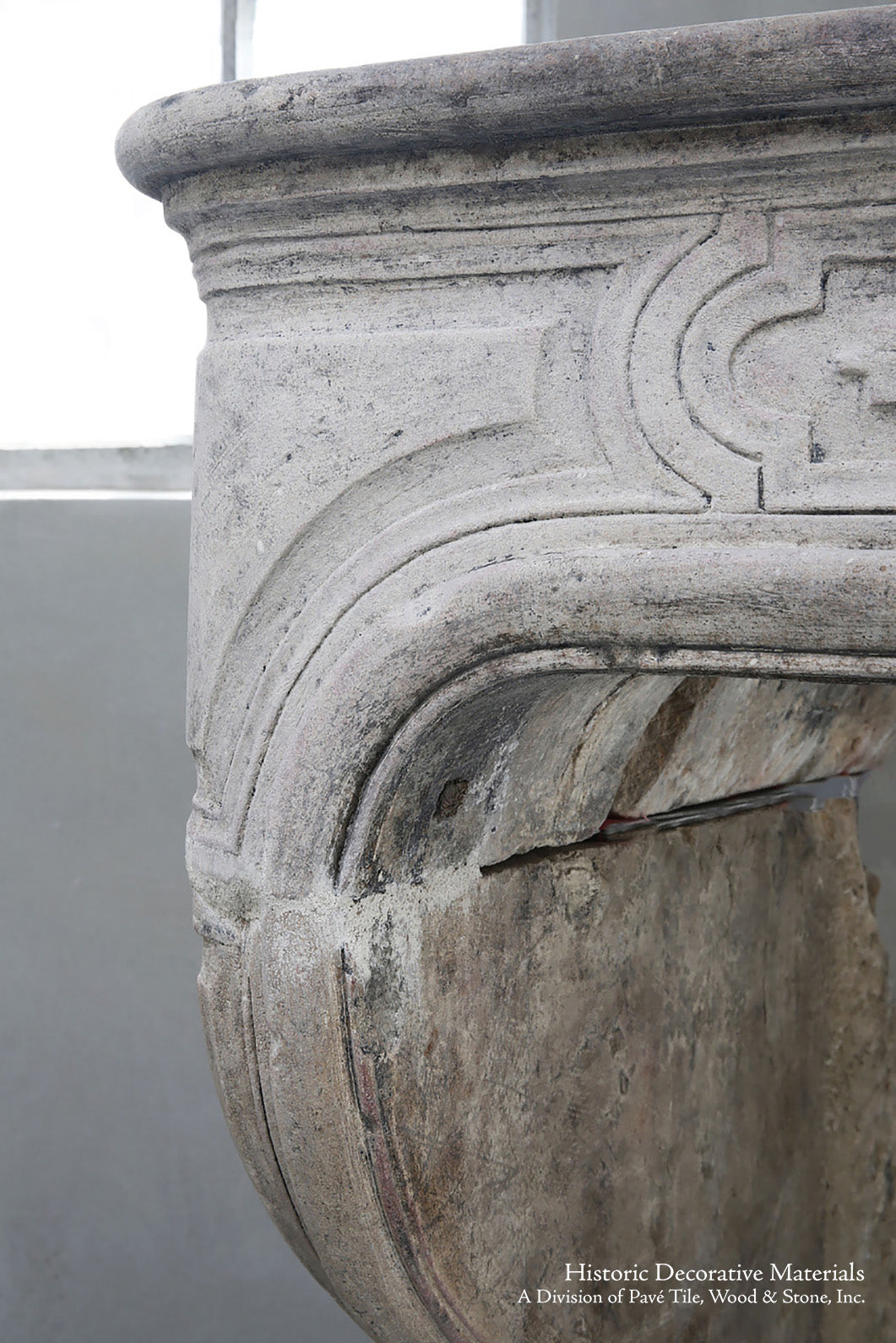 19th Century French Limestone Louis XIV Fireplace Mantel