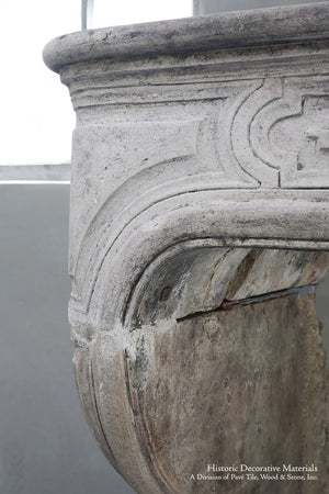 19th Century French Limestone Louis XIV Fireplace Mantel
