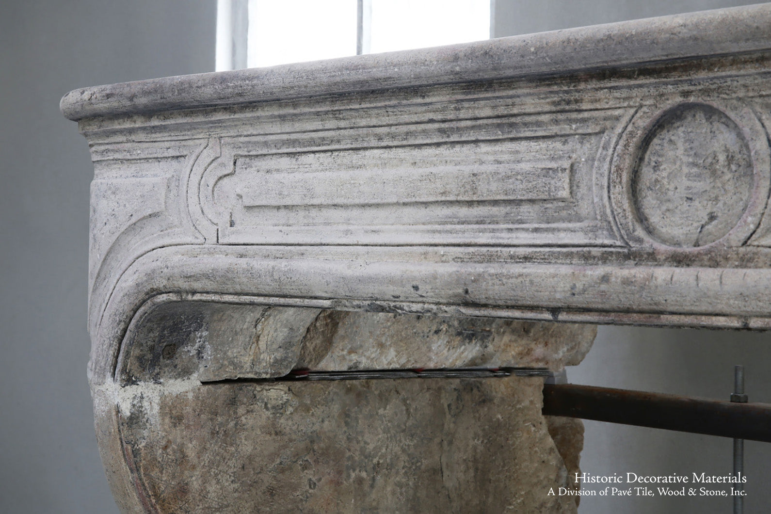 19th Century French Limestone Louis XIV Fireplace Mantel