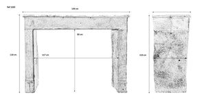 19th Century French Limestone Campagnarde Style Fireplace Mantel
