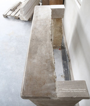 19th Century French Limestone Campagnarde Style Fireplace Mantel