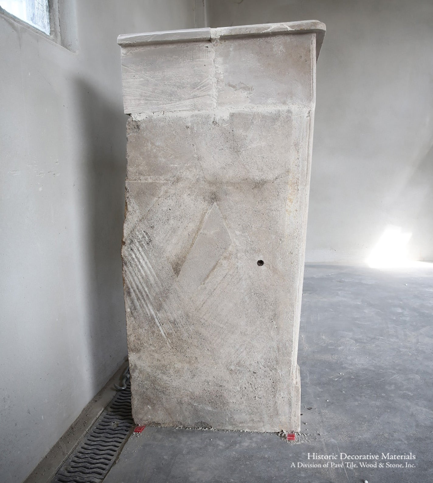 19th Century French Limestone Campagnarde Style Fireplace Mantel