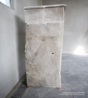 19th Century French Limestone Campagnarde Style Fireplace Mantel