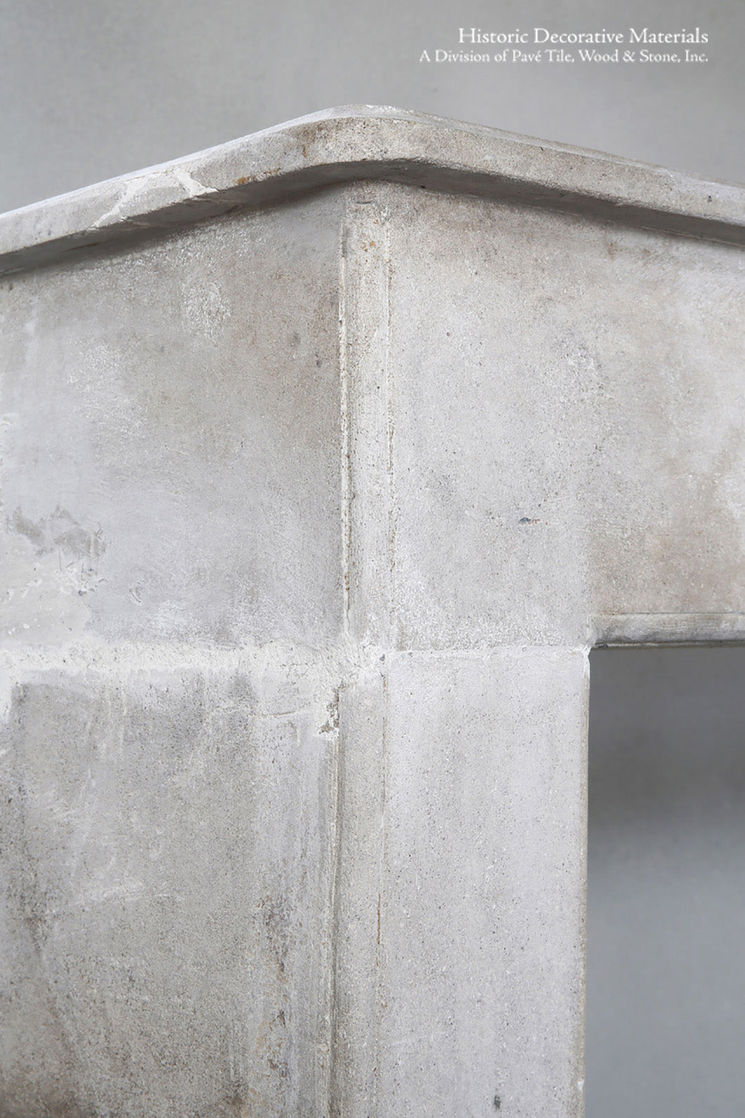 19th Century French Limestone Campagnarde Style Fireplace Mantel